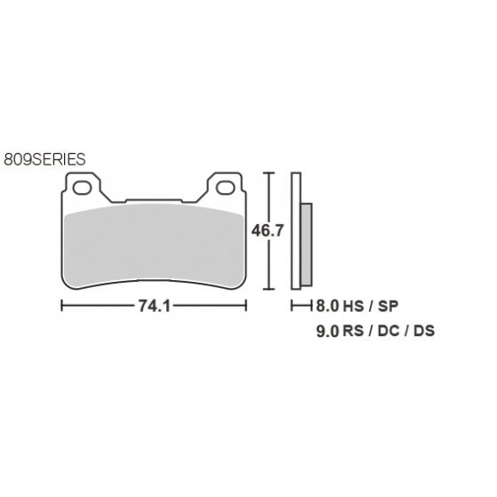 フロント ブレーキパッド 809DS-1 レーシングデュアルシンター SBS（エスビーエス）｜hamashoparts｜02