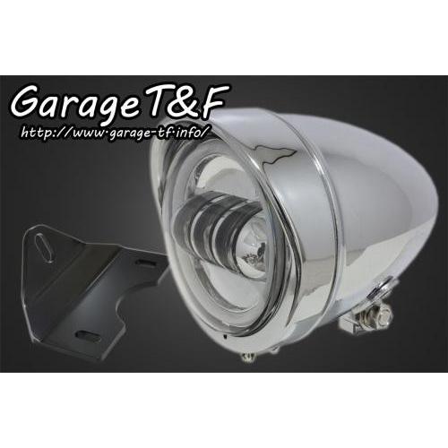 4.5インチロケットライト（メッキ）プロジェクターLED仕様（リング付き） &ライトステー（タイプG）KIT ガレージT＆F エストレヤ/RS/カスタム/RSカスタム