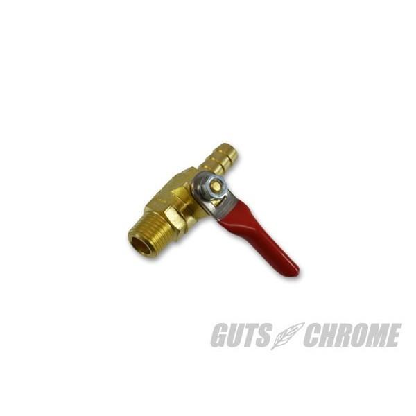 ブラスペットコック1/4 GUTS CHROME（ガッツクローム） : バイク