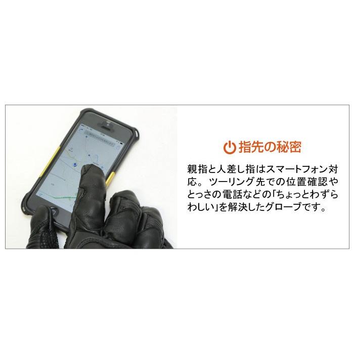 DEGNER レザー バイクグローブ プロテクター付 L TG-36 プロテクター付きレザーグローブ ブラック Lサイズ DEGNER