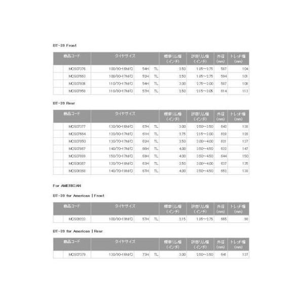 BRIDGESTONE（ブリヂストン） BATTLAX（バトラックス） BT-39 110/70