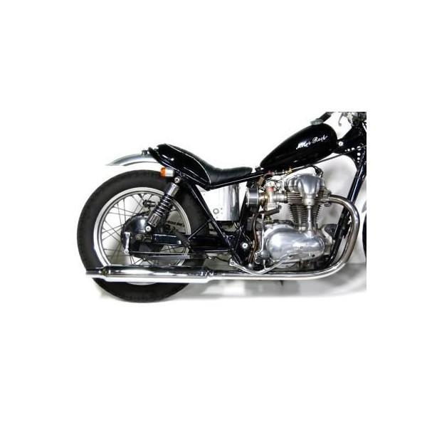 W400 ヴィンテージマフラー フルエキゾースト LOW MOTORROCK（モーター