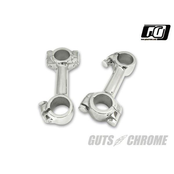 フランダーススタイル ドッグボーンライザー 1インチバー用 GUTS CHROME（ガッツクローム）