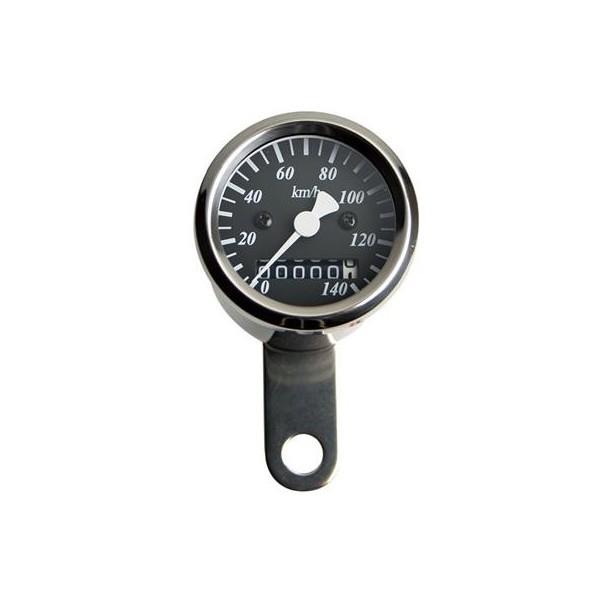 機械式ミニスピードメーター Φ48mm ブラックパネル トリップ無 1:4 GOODS（モーターガレージグッズ）