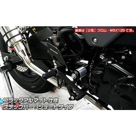 バックステップ ブラックアルマイト仕様（ステップバー ショート 