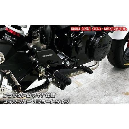 バックステップ ブラックアルマイト仕様（ステップバー ショート 