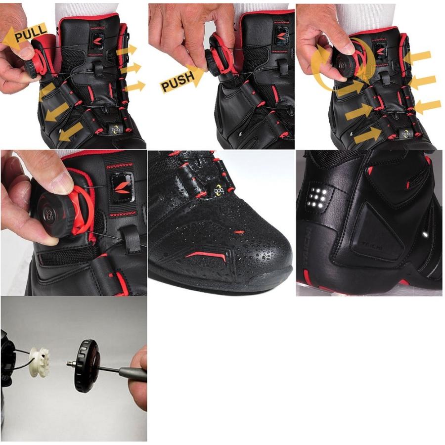 TAICHI バイクシューズ ブラック/レッド 25cm