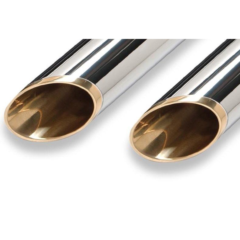 最安値❕ 76ベビーブラススリップオンマフラー クロームメッキ/バフエンド モーターステージ（MOTOR STAGE） ソフテイルFLSTF/FXSTD（00〜06年） 【CEG1304227279】(46046円)