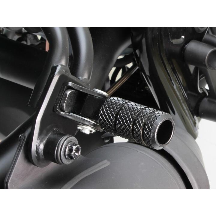 レブル250（Rebel250）MC49 フットペグ ローレット リア ブラックアルマイト HURRICANE（ハリケーン）