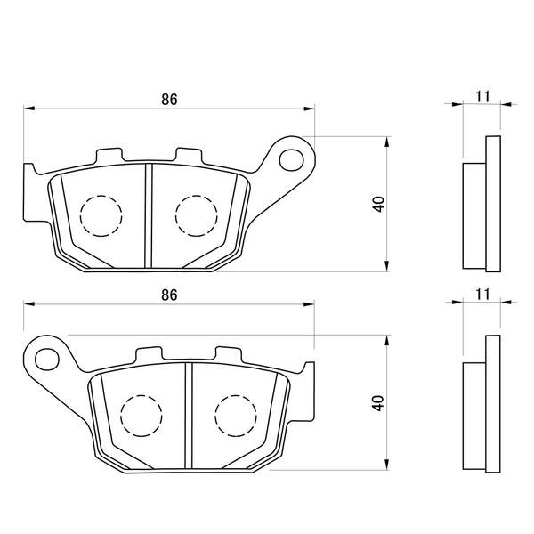 VFR400Rプロアーム（87〜88年） ハイパーパッド（ブレーキパッド）リア用 DAYTONA（デイトナ）｜hamashoparts｜02