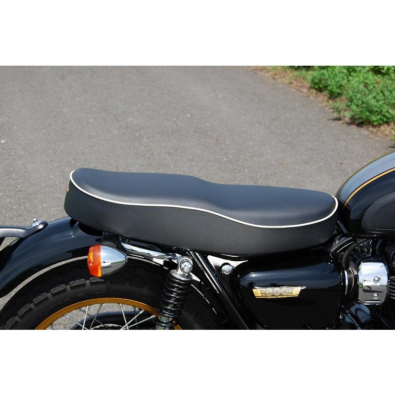 ハイシートA 白パイピング K＆H（ケイアンドエイチ） W650 : バイク