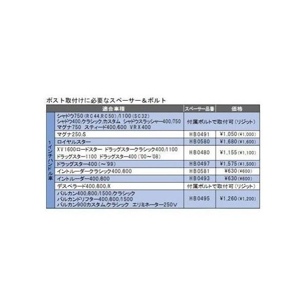 シャドウ1100（SHADOW） 6インチ ドラッグポスト ストレート HURRICANE（ハリケーン）