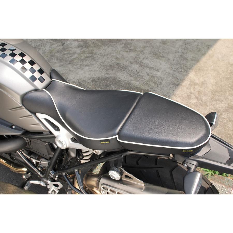 フロントシート ミッドタイプ Aステッチ/白パイピング K＆H（ケイアンドエイチ） BMW R nineTの画像