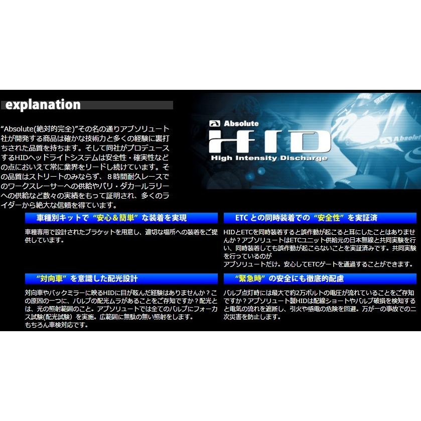ZX-12R HIDヘッドライトボルトオンキット 「LO」 H4/4300K Absolute