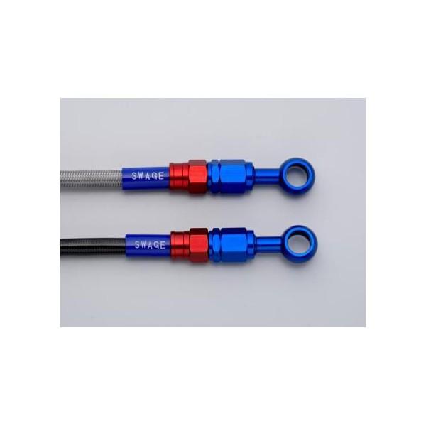 クラッチホースキット クリアホース レッド／ブルー アルミ CB1100 TYPE-1 10〜11年 ※ABS不可 スウェッジライン（SWAGE-LINE）