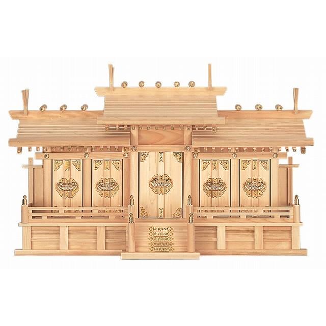 屋根違い五社・大　（ひのき） 横巾94×高さ54cm 【神棚】 ●お仏壇・仏具の浜屋
