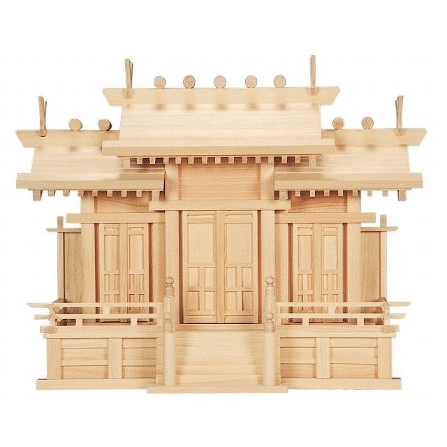 唐戸三社・小 （ひのき） 総ひのき仕上 横巾54×高さ42珊 【神棚】 ●お仏壇・仏具の浜屋 神棚-冠婚葬祭、宗教用品-キッチン、日用品、文具