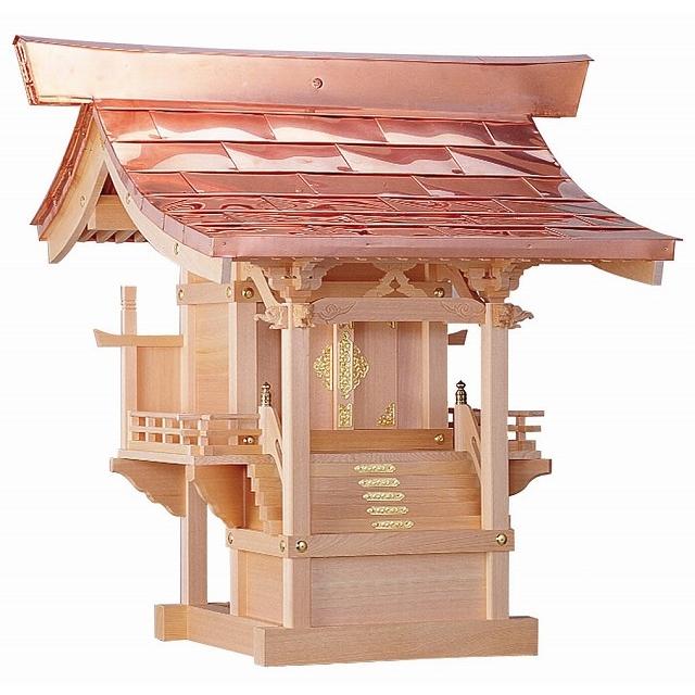 流れ ８寸（木曽ひのき）外祭用祠 横巾68cm 【外宮】 ●お仏壇 仏具の浜屋