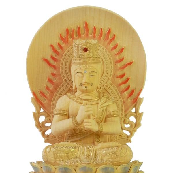 御仏像 大日如来座像御本尊 ［真言宗用］ カヤ淡彩色台金具打 2.0寸 お