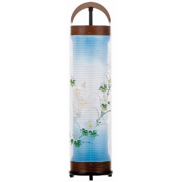 盆提灯 ちょうちん 新型 モダン 立花 ６号 ケヤキ調 芙蓉 回転 高さ80cm×巾20cm お盆 初盆 新盆 3963 お仏壇・仏具の浜屋