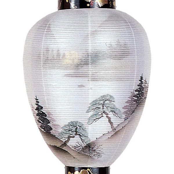 盆提灯 ちょうちん 吊り型 桜印 蒔絵 高さ44cm×火袋径29cm お盆 初盆 新盆 3246-L お仏壇・仏具の浜屋_1