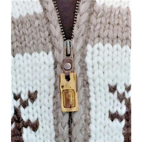 ハンドメイド　カウチンベスト・フライヤーフックス社製 羊毛 セーター　暖かい 世界に1つ カナダ ウール 手編み｜hamazoku｜02
