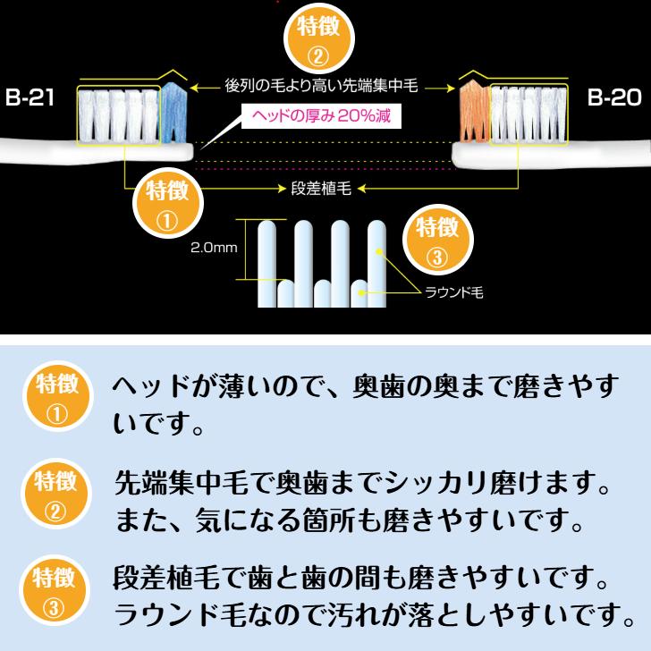 ピセラ ジーシー GC ルシェロ B-21 歯ブラシ 20本 M S 送料無料 歯科