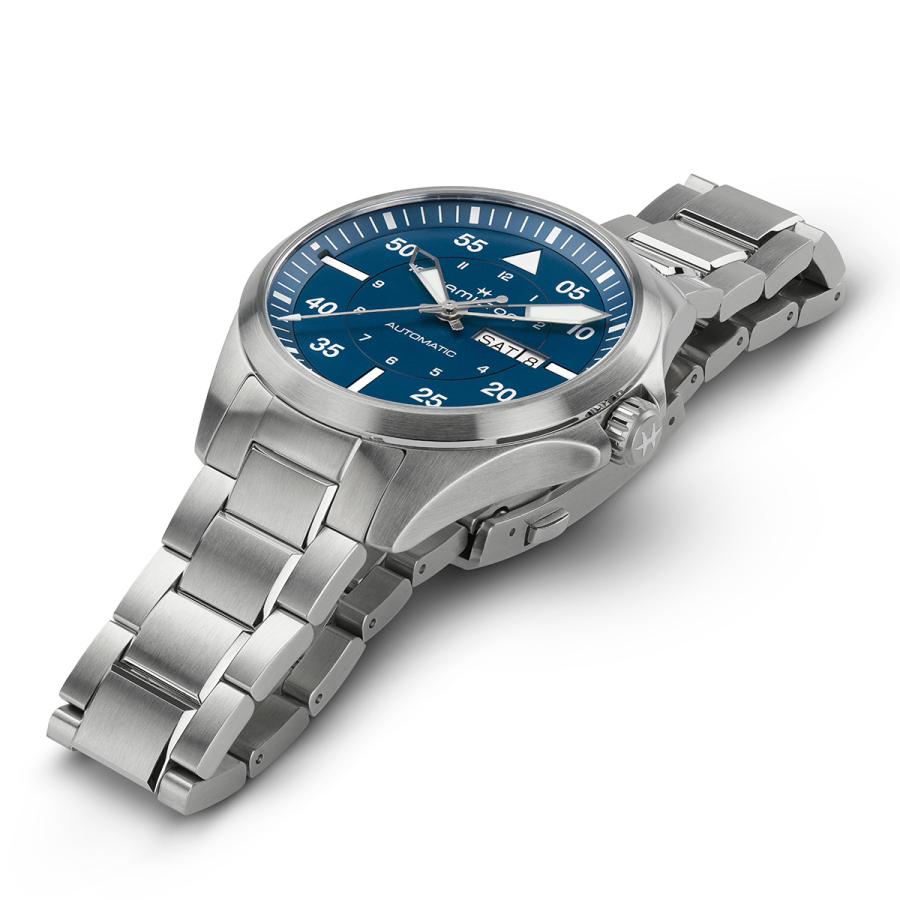ハミルトン 公式 腕時計 HAMILTON  カーキ アビエーション カーキ パイロット デイデイト オート 42.00MM メタルブレス H64635140 男性 正規品 2024｜hamilton｜04
