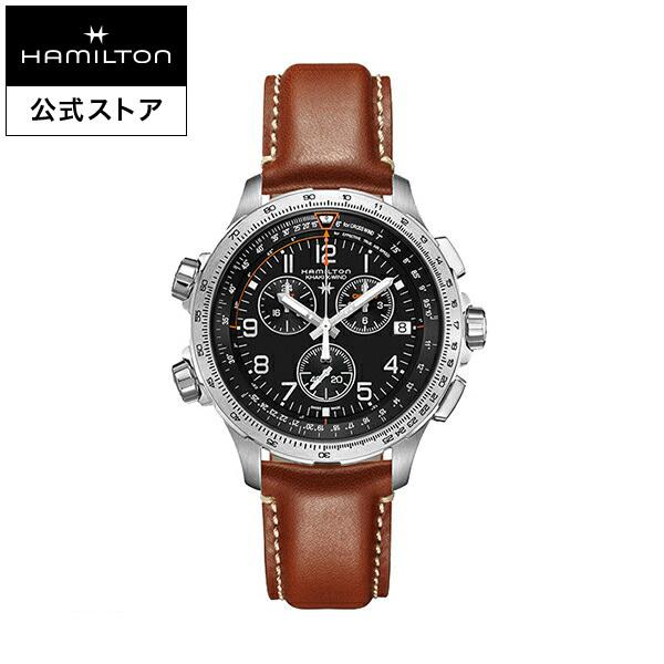 ハミルトン 公式 腕時計 HAMILTON  カーキ アビエーション X-Wind GMT クオーツ 46.00MM レザーベルト H77912535 男性 正規品｜hamilton