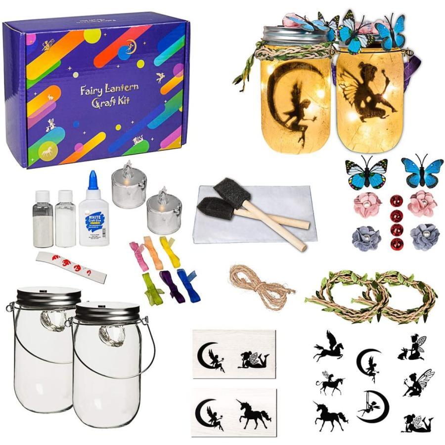 代引き手数料無料 Angmln フェアリーとユニコーン ナイトライト ランタン クラフトキット Diy フェアリーランタンジャー 6歳 7歳 8歳 12歳 2パック 新版 Huongnghiepaau Edu Vn