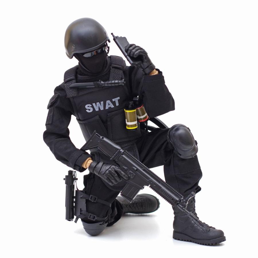 SWAT 1/6 ミリタリーフィギュア セット 全長30cm 可動箇所30箇所 特殊部隊 警察 人形｜hammars｜07