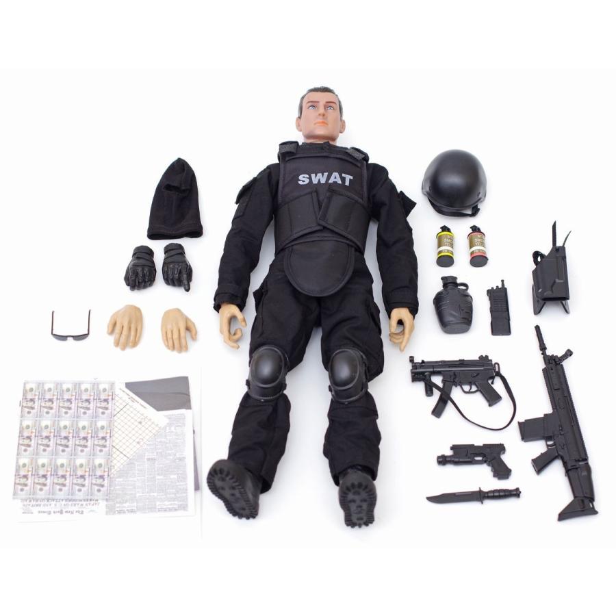 SWAT 1/6 ミリタリーフィギュア セット 全長30cm 可動箇所30箇所 特殊部隊 警察 人形｜hammars｜09