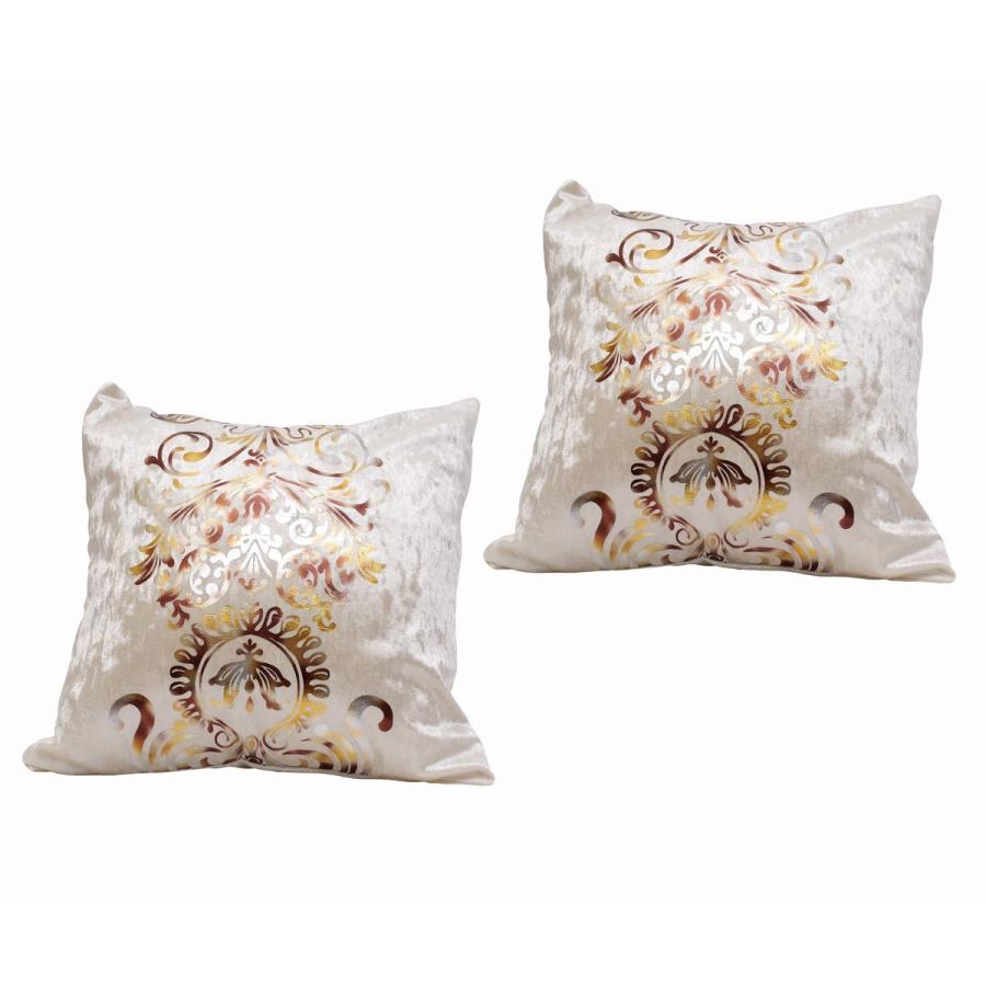 海外買い付け★クッションカバービーズ・ビジュー・ゴージャス・ベロア・アンティーク ゴージャス クッションカバー 2枚セット 45×45cm ベルベット