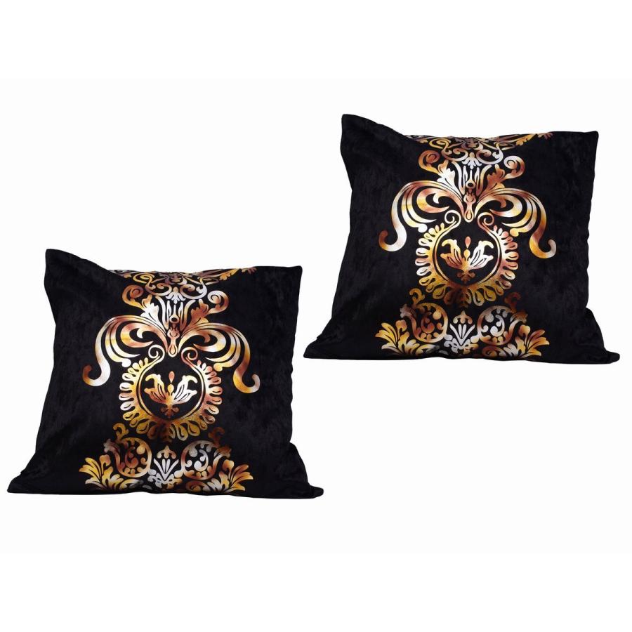 海外買い付け★クッションカバービーズ・ビジュー・ゴージャス・ベロア・アンティーク ゴージャス クッションカバー 2枚セット 45×45cm ベルベット