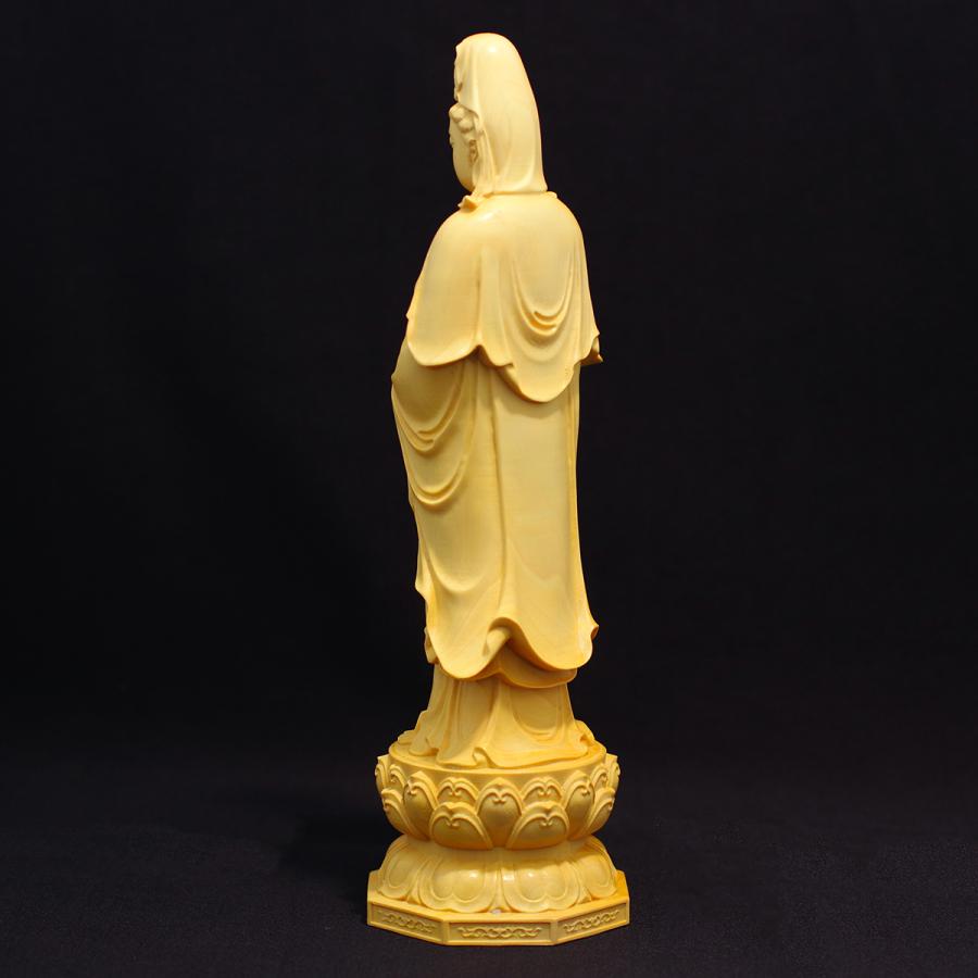観音菩薩立像 20cm 天然木製(柘植ツゲ) 観音像 木彫仏像 観音菩薩立像 20cm 天然木製(柘植ツゲ) 観音像 木彫仏像
