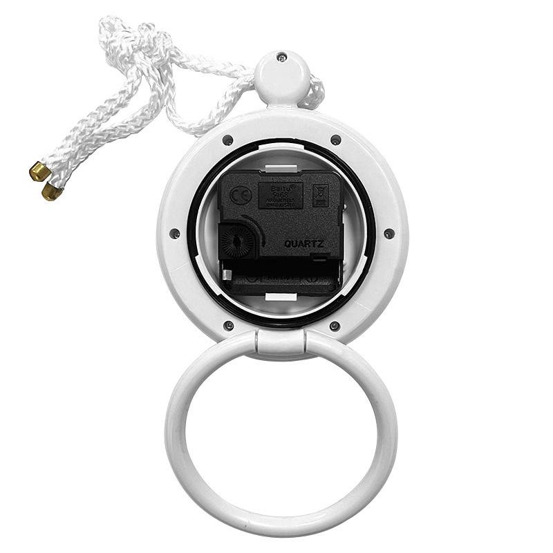 タオルを掛けられる防水時計 バスクロック 直径12cm アナログ 白