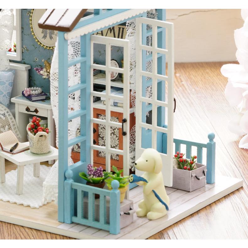 ドールハウス 製作キット 手作りキット クラフトセット 青い部屋