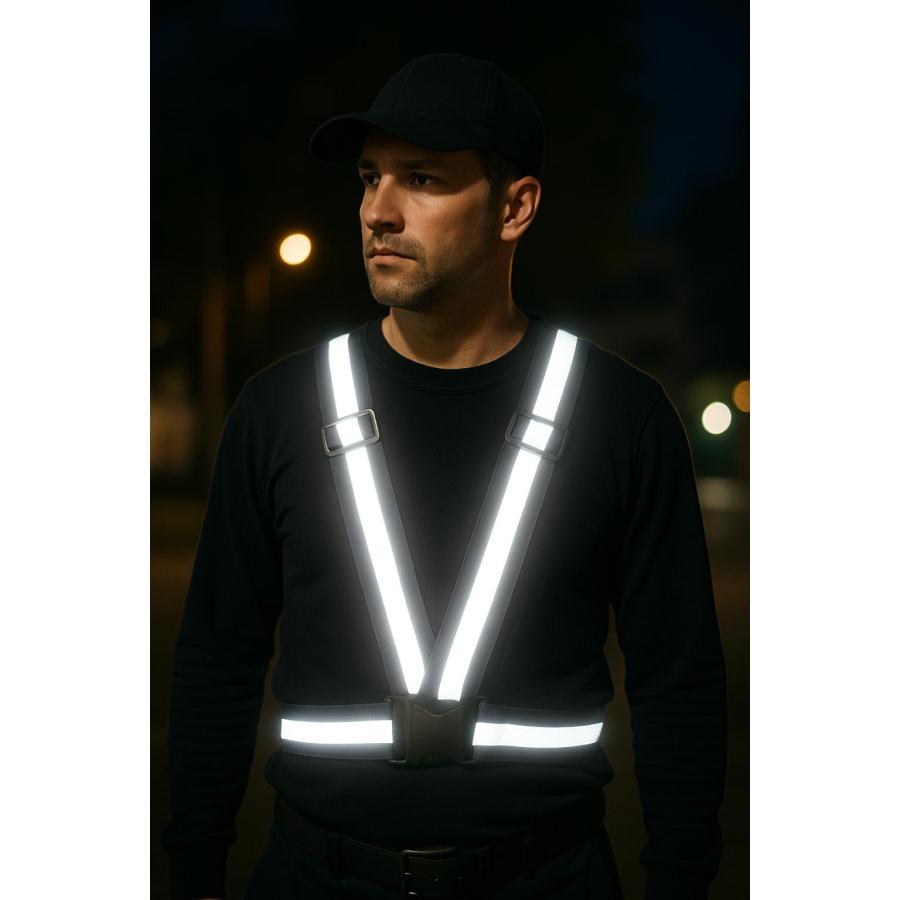 安全ベスト 全2色 反射ベスト 高弾力ベルト 交通警備 夜間作業服 警備 誘導 ガードマン 工場 工事現場用 スポーツ 自転車 大人子供用 調節可能 |  | 07