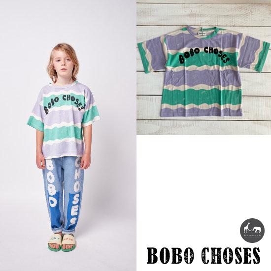 [SALE]  BOBO CHOSES（ボボショーズ、ボボショセス）　Waves all  over   short  sleeve T-shirt　  子供服/Tシャツ　 日本総輸入代理店より入荷｜hammock-family