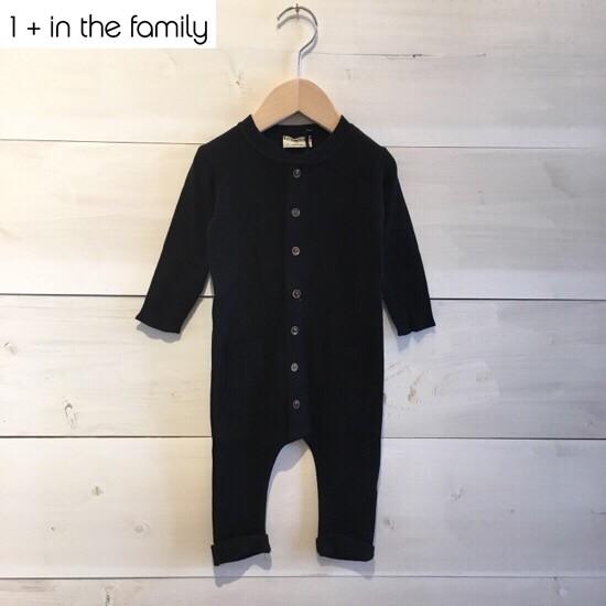 1＋in the family（ワンモアインザファミリー） jumpsuit BLACK 子供服 