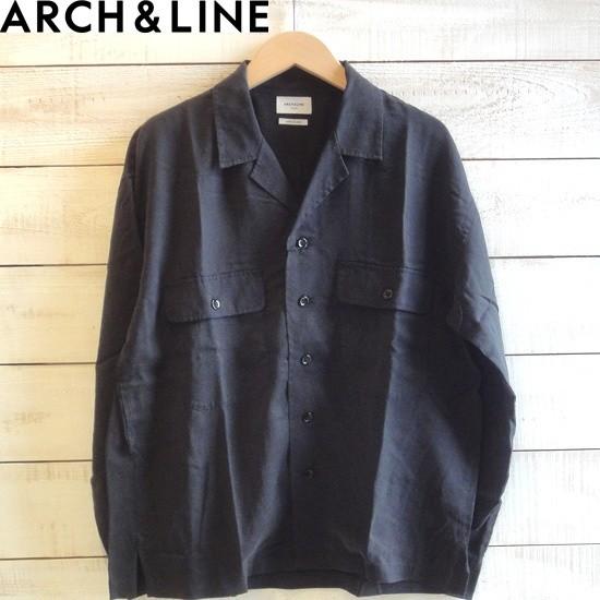 ARCH＆LINE（アーチアンドライン）　レディース　OPEN　NECKED　L/S　SHIRTシャツ　ブラック　ARCH＆LINEより入荷