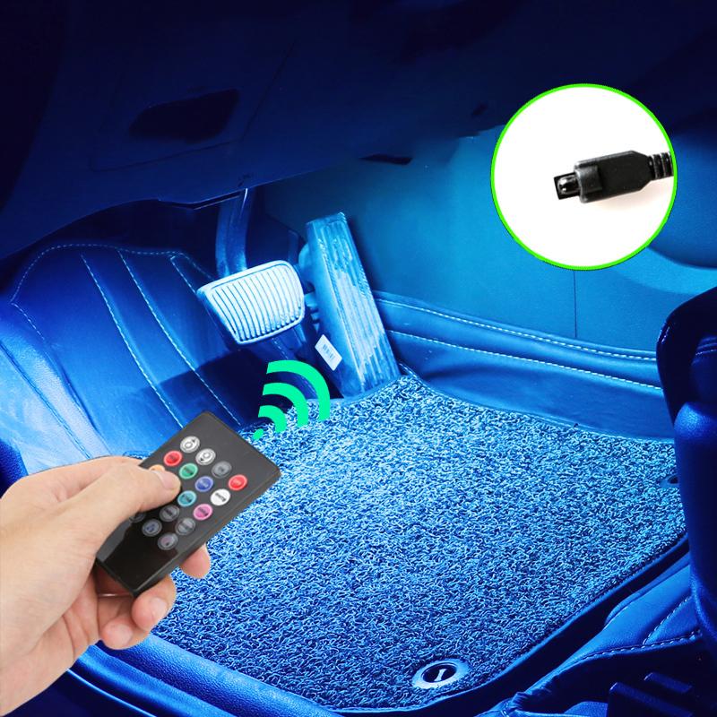 車内 LED LEDライト 車 足元 フロアライト 室内 シガー フットライト イルミ ドレスアップ イルミネーションライト シガーソケット 車用 リモコン アプリ h0122HAMストア