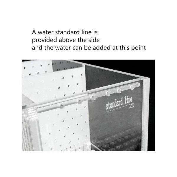 水槽 ペット ベタ 魚飼育用 アクリル 分離 小さい 水槽 自由 水ポンプ 38.1x14.6x12cm 水槽 ベタ グリッドロング 6x高