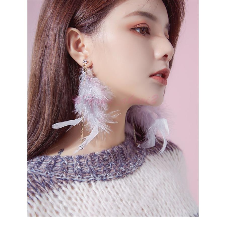 イヤリング 耳飾り レディース きれいめ 大きい 揺れる 可愛い フェザー 羽根 アクセサリー ピアス おしゃれ お出かけ パーティー ポイント消化 Hana Tyu 1662 Hana Akari 2号店 通販 Yahoo ショッピング