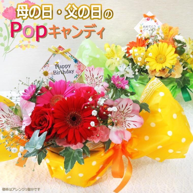 母の日 Popキャンディ【 生花 】  花 ギフト  アレンジメント 母の日 父の日 お供え 送料無料(一部地域を除く)（Yahoo!・あれんじHana倶楽部）