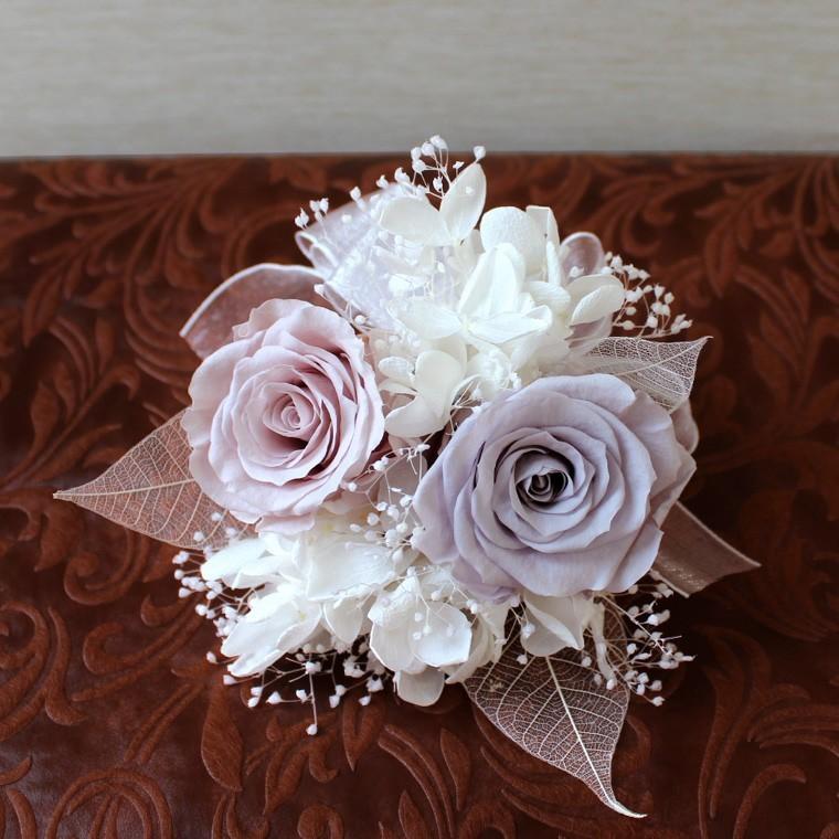 ドレスコサージュ ケース入り・安全ピン仕上げ プリザーブド フラワー