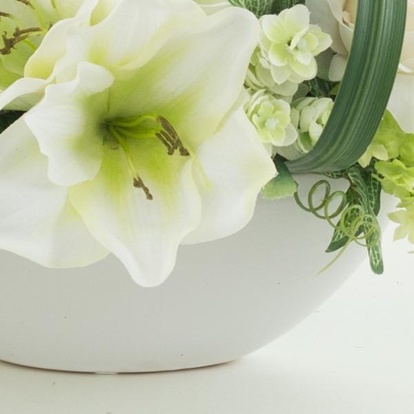 花 フラワーアレンジメント アマリリス ローズ 造花 アートフラワー