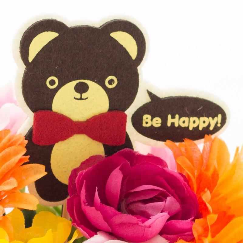 メイ　　クリスマスプレゼント アートフラワー 花 フラワーアレンジメント くまちゃん 造花 アートフラワー