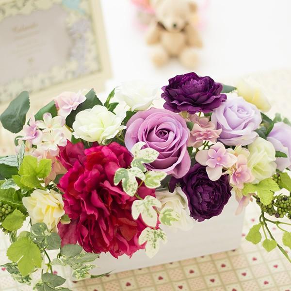 花 フラワーアレンジメント 芍薬 ローズ 造花 アートフラワー 光触媒 ギフト プレゼント お祝い 誕生日 贈り物