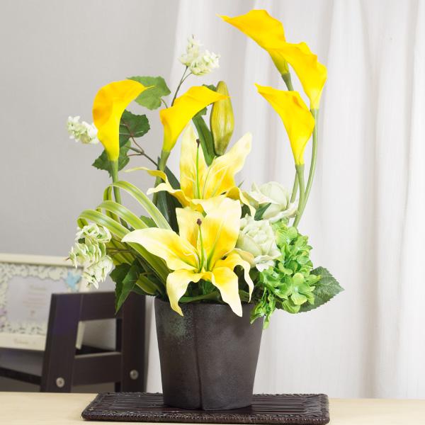 2805円 即出荷 カサブランカ 国産 美濃焼陶器鉢 造花 フラワー アーティフィシャルフラワー アートフラワー 光触媒 花 ギフト 贈り物 プレゼント お祝い